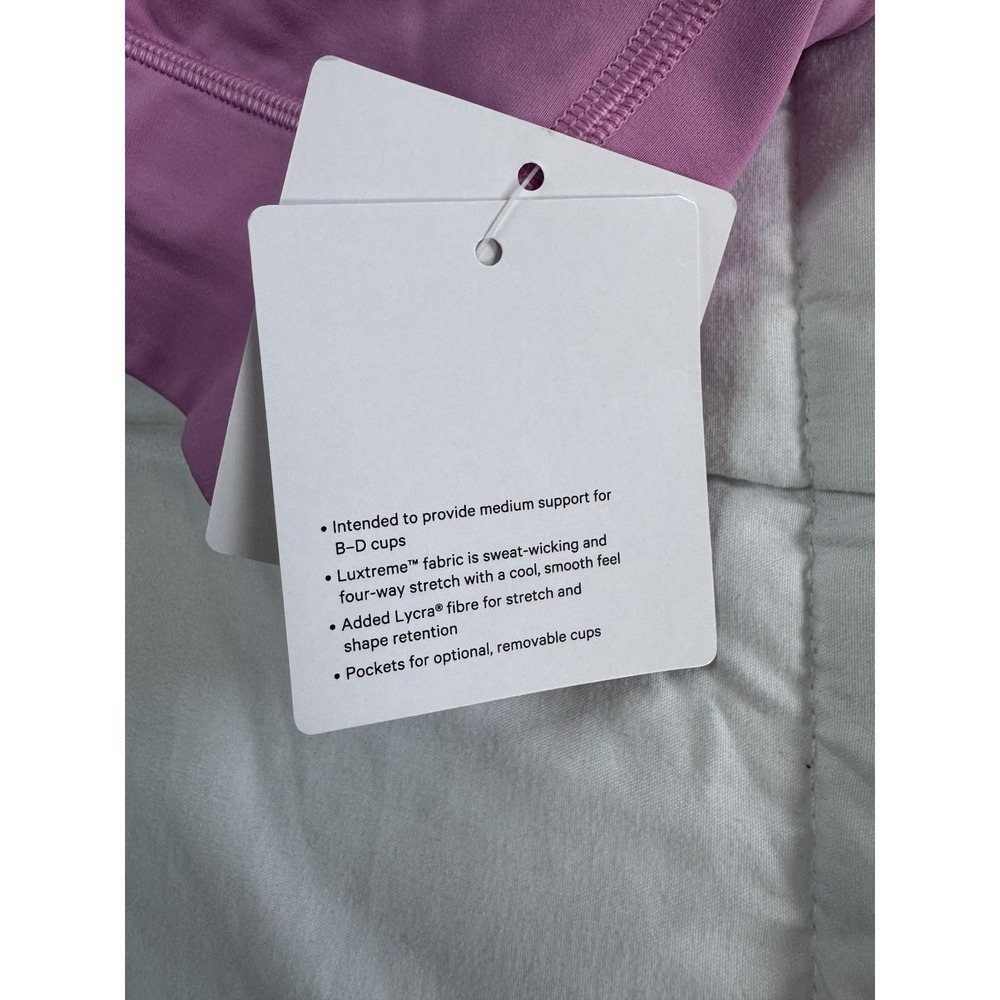 New Lululemon Longline Energy Bra Size 12 Pink Yoga Workout W/ Pads NWT - Picture 7 of 8